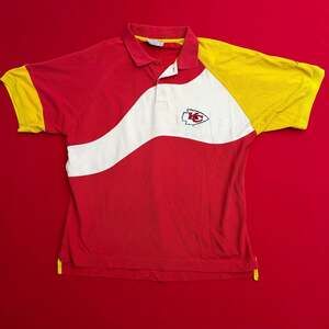 Vintage 90s Apex One Kansas City Chiefs NFL Pro Line Golf Color Block Polo Shirt